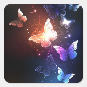 Sticker Carré Clowing Night Butterflies