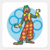 Sticker Carré Clown de Carnaval Classique (Devant)