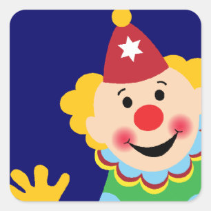 Sticker Carré Clown de cirque