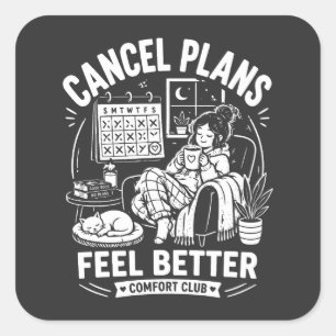 Sticker Carré Club de confort d'annulation de plans
