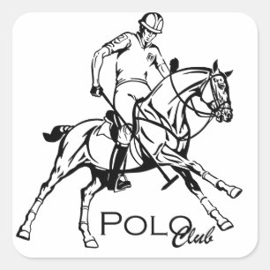 Sticker Carré club de polo équestre