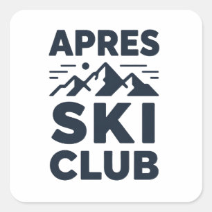 Sticker Carré Club de ski après Logo Montagne - Hiver Hommes per