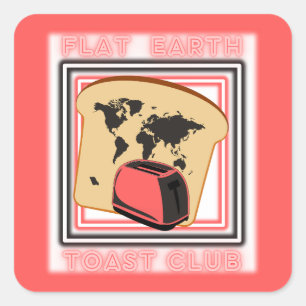 Sticker Carré Club de toast de la Terre plate