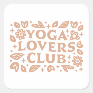 Sticker Carré club des amateurs de yoga yogi filles meilleures a