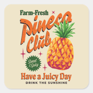Sticker Carré Club Pineco Vintage Fruit de la Ferme