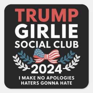 Sticker Carré Club Social Coquette Trump Fille Ruban Élection 