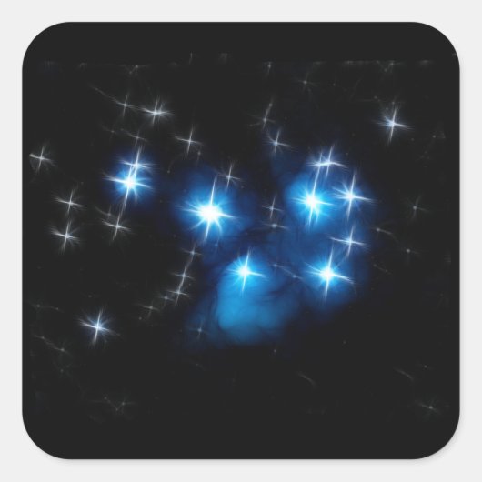 Sticker Carré Cluster Pleiades Blue Star (Devant)