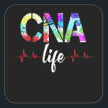 Sticker Carré CNA Nurse Registered Nurse Life<br><div class="desc">CNA Nurse Registered Nurse Life</div>