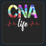 Sticker Carré CNA Nurse Registered Nurse Life<br><div class="desc">CNA Nurse Registered Nurse Life</div>