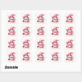 Sticker Carré coa gnome Joyeuses Fêtes ajouter du texte (Feuille)