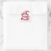 Sticker Carré coa gnome Joyeuses Fêtes ajouter du texte (Sac)
