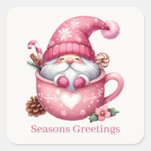 Sticker Carré coa gnome Joyeuses Fêtes ajouter du texte