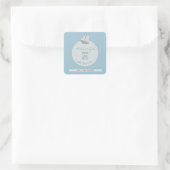 Sticker Carré Coastal Bridal Shower Boat Stripe  (Sac)