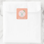 Sticker Carré Coastal Bridal Shower Seahorse Stripe (Sac)