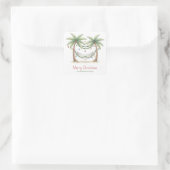 Sticker Carré Coastal Christmas Palm Trees With Hammock (Sac)