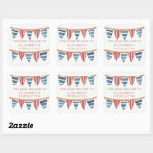 Sticker Carré Coastal Nautical Beach Flags Bookplate (Feuille)