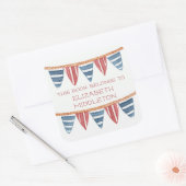 Sticker Carré Coastal Nautical Beach Flags Bookplate (Enveloppe)