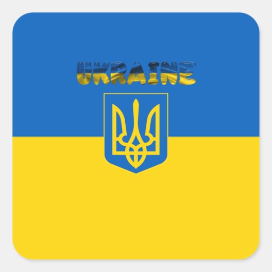 Sticker Carré Coat des bras de Ukrainian (Devant)