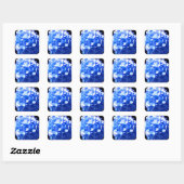 Sticker Carré Cobalt bleu floral élégant bleu hydrangées (Feuille)