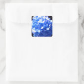 Sticker Carré Cobalt bleu floral élégant bleu hydrangées (Sac)