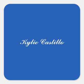 Sticker Carré Cobalt Blue Unique Professional Nom de calligraphi