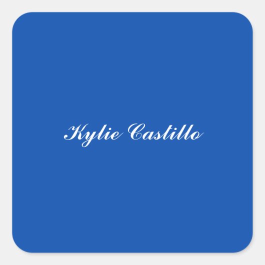 Sticker Carré Cobalt Blue Unique Professional Nom de calligraphi (Devant)