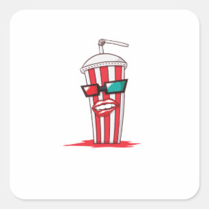 Sticker Carré Coca avec lunettes de soleil dans le look partenai