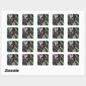 Sticker Carré Coccinelle (Feuille)