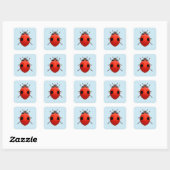 Sticker Carré Coccinelle Chanceuse (Feuille)