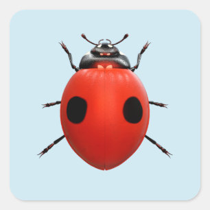 Sticker Carré Coccinelle Chanceuse