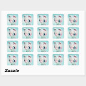 Sticker Carré Cochon (Feuille)