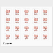 Sticker Carré Cochon mignon en coréen (Feuille)