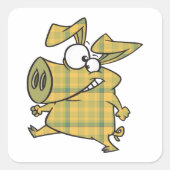 Sticker Carré Cochon plat (Devant)