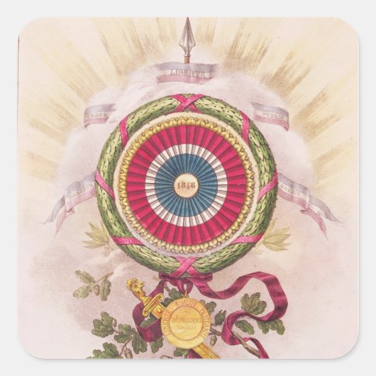 Sticker Carré Cockade, emblème de 1848 (Devant)