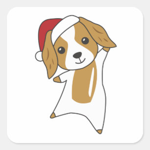 Sticker Carré Cocker Espagnol Chien de Noël Animaux d'hiver Chie