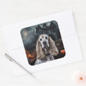 Sticker Carré Cocker Spaniel Halloween Épouvantable (Enveloppe)