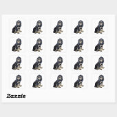 Sticker Carré Cocker Spaniel (noir et feu) (Feuille)
