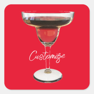 Sticker Carré Cocktail Big Red Margarita Boire Thunder_Cove