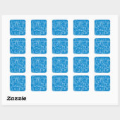 Sticker Carré Cocktail bleu (Feuille)
