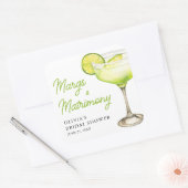 Sticker Carré Cocktail de Fiançailles Moderne Margs & Matrimony (Enveloppe)
