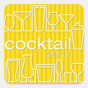 Sticker Carré Cocktail jaune