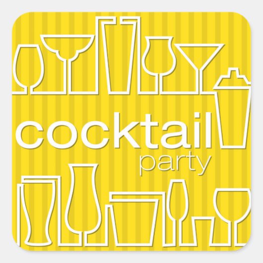 Sticker Carré Cocktail jaune (Devant)