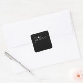 Sticker Carré Codage amusant et programmeur Café cadeau (Enveloppe)