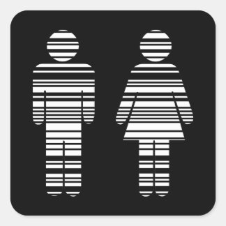 Sticker Carré code barre homme et femme
