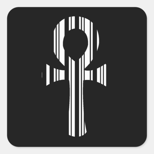 Sticker Carré CODE BARRE SYMBOLE ANKH Motif de conception de cod (Devant)