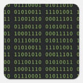 Sticker Carré Code binaire (Devant)