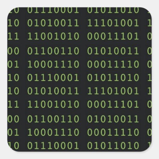 Sticker Carré Code binaire (Devant)
