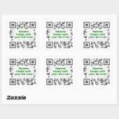 Sticker Carré Code d'analyse QR - Promouvoir votre message parto (Feuille)