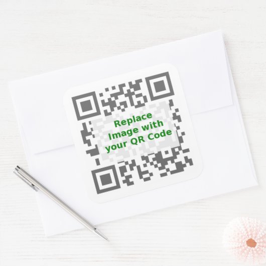 Sticker Carré Code d'analyse QR - Promouvoir votre message parto (Enveloppe)