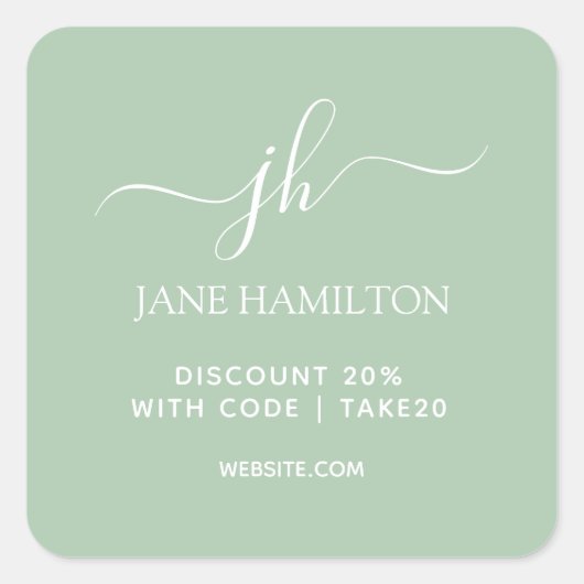 Sticker Carré Code de remise sur l'emballage pour petites entrep (Devant)